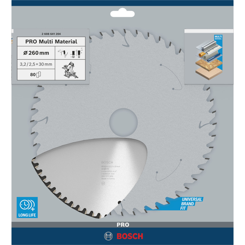 Lame De Scie Circulaire Pro Multi Material, 260 X 3,2 X 30 mm Conçue Pour Coupe