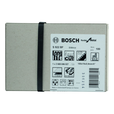 Lame De Scie Sabre S 922 Bf Flexible For Metal S 922 Bf Bim, Denture Progressive