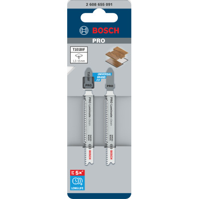 Lame De Scie Sauteuse Pro Laminate Clean T101Bif, 83 mm, 5 Pièces