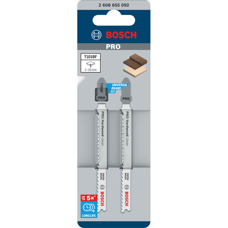 Lame De Scie Sauteuse Pro Hardwood Clean T101Bf, 100 mm, 2 Pièces