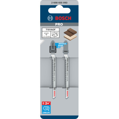 Lame De Scie Sauteuse Pro Hardwood Clean Curve T101Aof, 83 mm, 2 Pièces