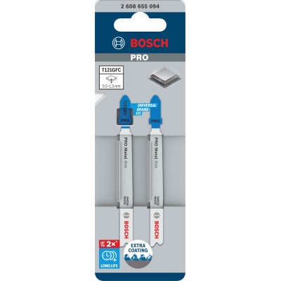 Lame De Scie Sauteuse Pro Metal Thin T121Gfc 92 mm, 2 Pièces