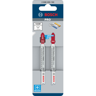 Lame De Scie Sauteuse Pro Plastics Pmma Clean T102Bf, 92 mm, 2 Pièces