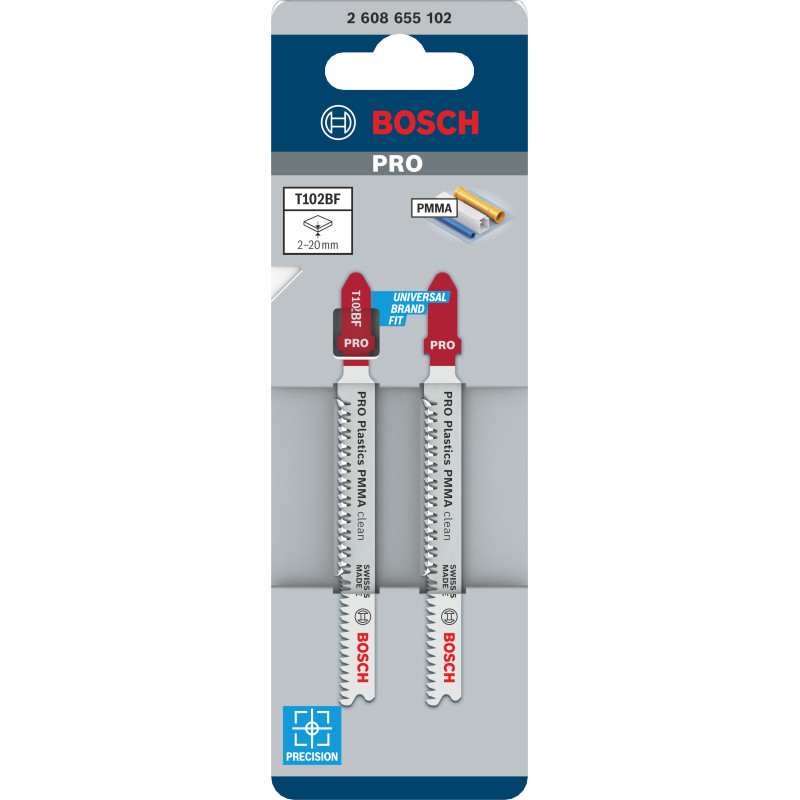 Lame De Scie Sauteuse Pro Plastics Pmma Clean T102Bf, 92 mm, 2 Pièces