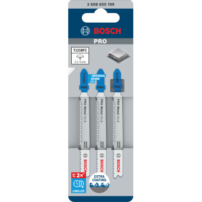 Lame De Scie Sauteuse Pro Metal Thick T121Bfc 92 mm, 3 Pièces