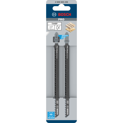 Lame De Scie Sauteuse Pro Wood Precise T344Dp, 152 mm, 2 Pièces