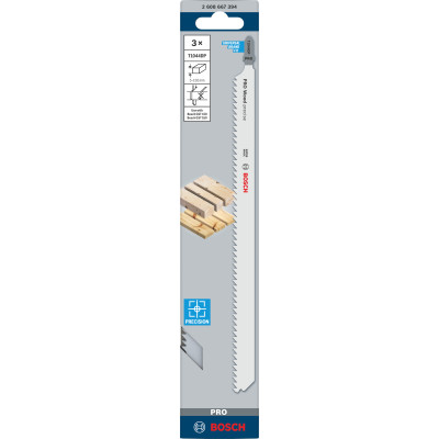 Lame De Scie Sauteuse Pro Wood Precise T1044Dp, 250 mm, 3 Pièces Corps De Lame