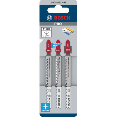 Lame De Scie Sauteuse Pro Plastics PVC Clean T102H, 100 mm, 3 Pièces Conçue Pou