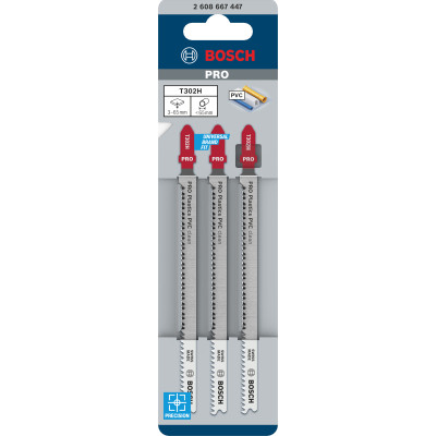 Lame De Scie Sauteuse Pro Plastics PVC Clean T302H, 132 mm, 3 Pièces Conçue Pou