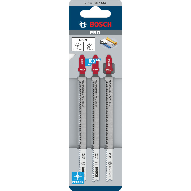 Lame De Scie Sauteuse Pro Plastics PVC Clean T302H, 132 mm, 3 Pièces Conçue Pou