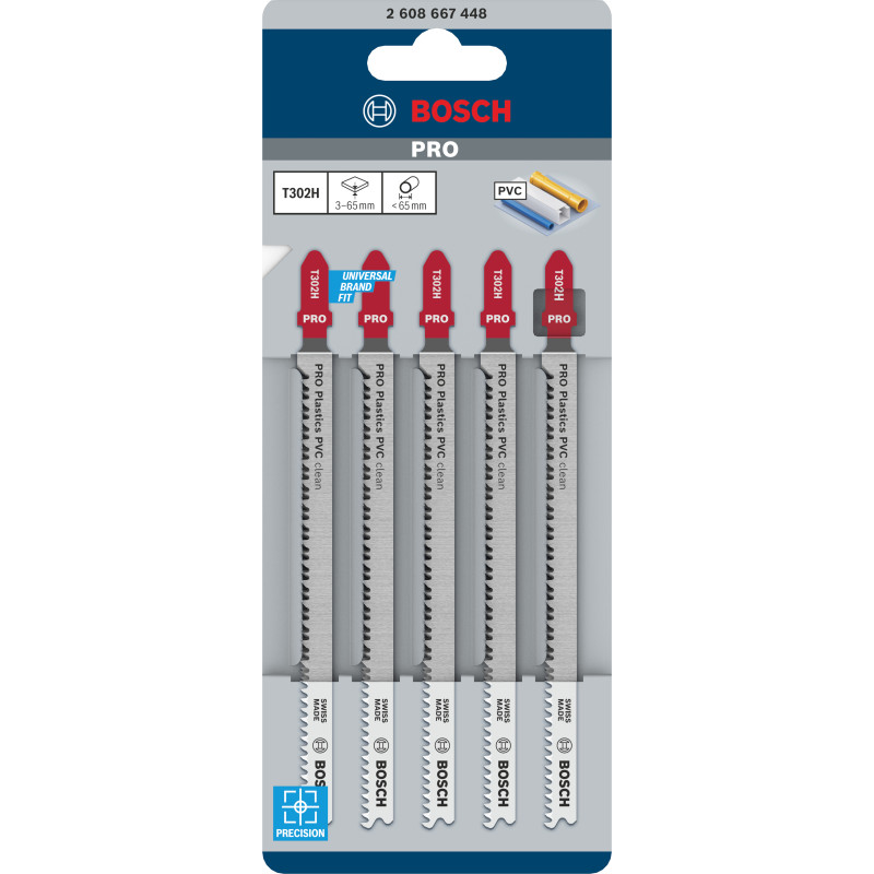 Lame De Scie Sauteuse Pro Plastics PVC Clean T302H, 132 mm, 5 Pièces Conçue Pou