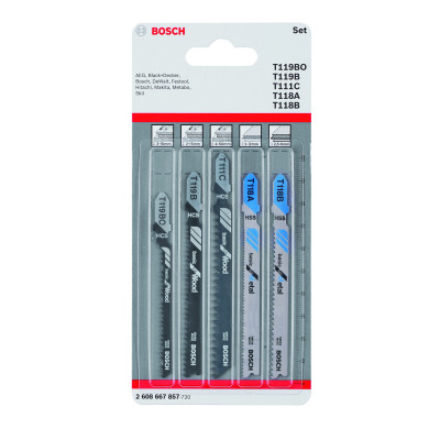 Lames De Scie Sauteuse Wood And Metal Basic, Set De 5 Pièces T 119 Bo T 119 B T