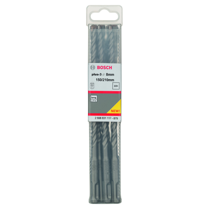 Forets SDS-Plus-3 Pour Perforateur 8 X 150 X 210 mm Pack De 10