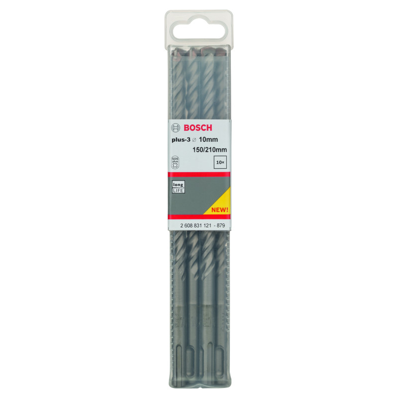 Forets SDS-Plus-3 Pour Perforateur 10 X 150 X 210 mm Pack De 10