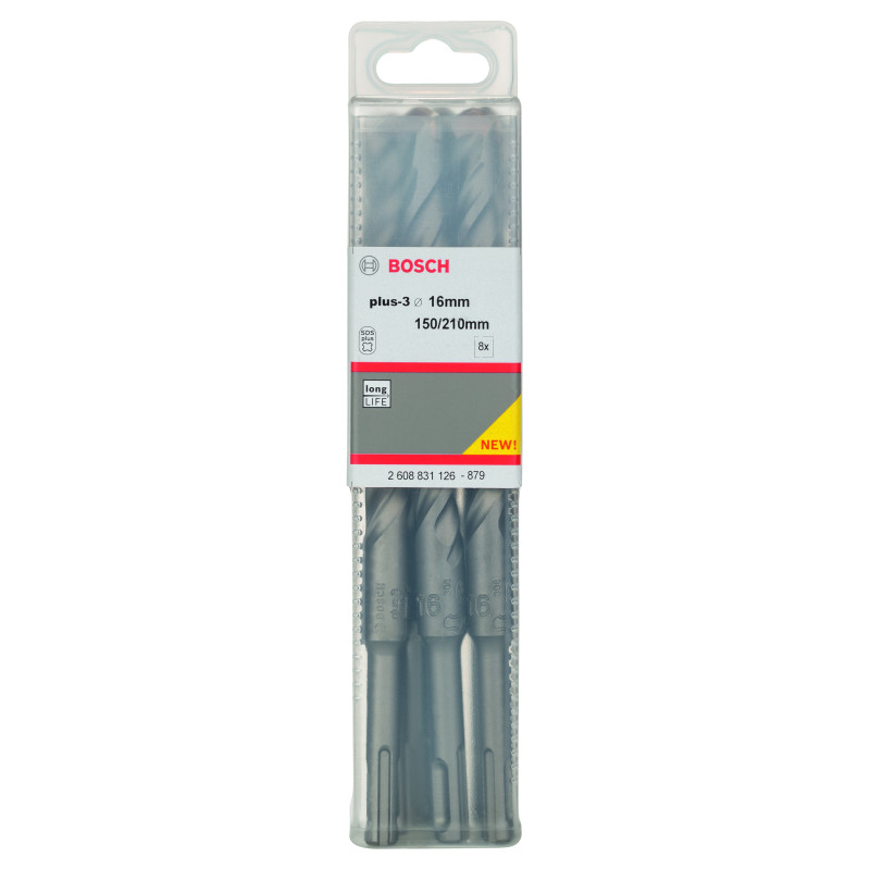 Forets SDS-Plus-3 Pour Perforateur 16 X 150 X 210 mm Pack De 8
