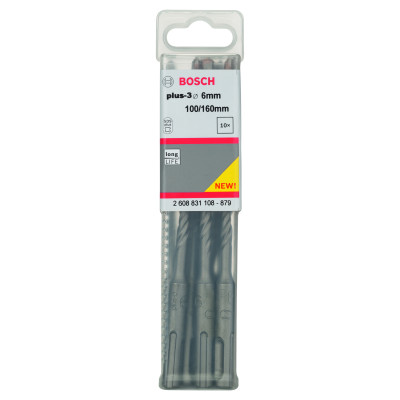 Forets SDS-Plus-3 Pour Perforateur 6 X 100 X 160 mm Pack De 10