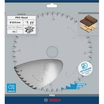 Lame De Scie Circulaire Pro Wood Cordless, 254 X 2,2 X 30 mm Conçue Pour La Cou