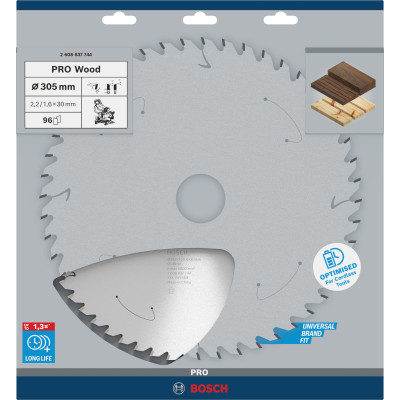 Lame De Scie Circulaire Pro Wood Cordless, 305 X 2,2 X 30 mm Dure Jusqu'À 1,3 F