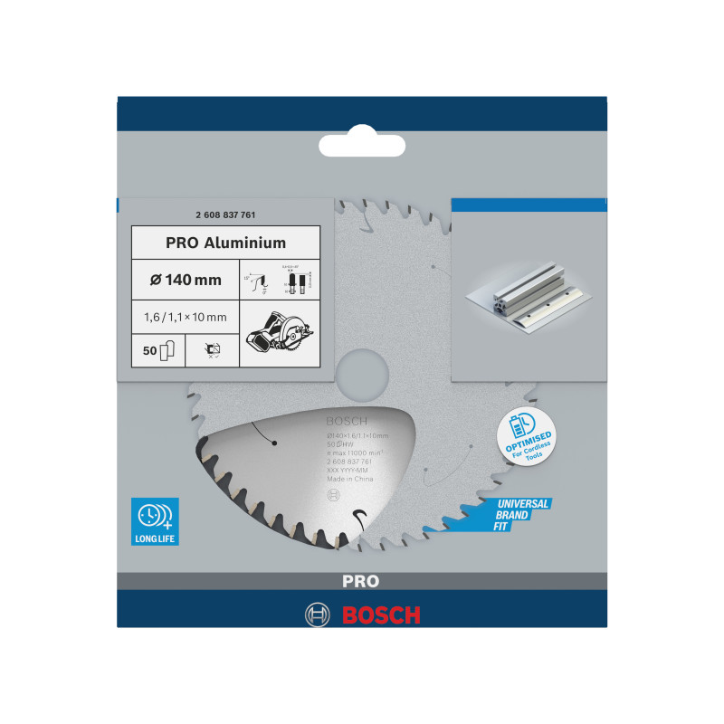 Lame De Scie Circulaire Pro Aluminium Cordless, 140 X 1,6 X 10 mm Conçue Pour L
