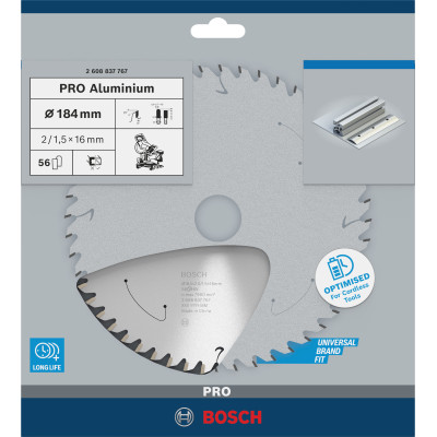 Lame De Scie Circulaire Pro Aluminium Cordless, 184 X 2 X 16 mm Conçue Pour La