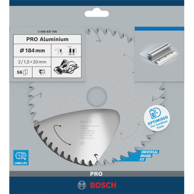 Lame De Scie Circulaire Pro Aluminium Cordless, 184 X 2 X 20 mm Conçue Pour La