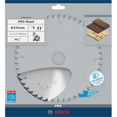 Lame De Scie Circulaire Pro Wood Cordless, 216 X 1,7 X 30 mm Dure Jusqu'À 1,3 F