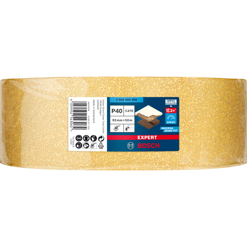 Rouleau Abrasif Expert C470 Pour Ponçage Manuel 93 mm X 50 M, G 40