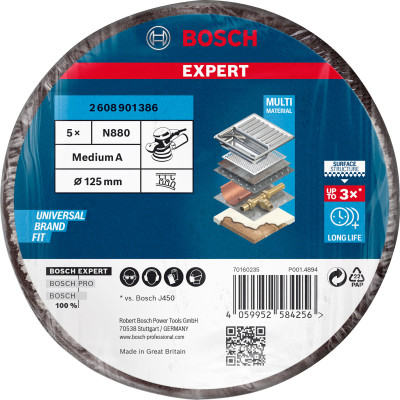 Disque En Non-Tissé Expert N880 Pour Ponceuses Excentriques 128 mm, Medium