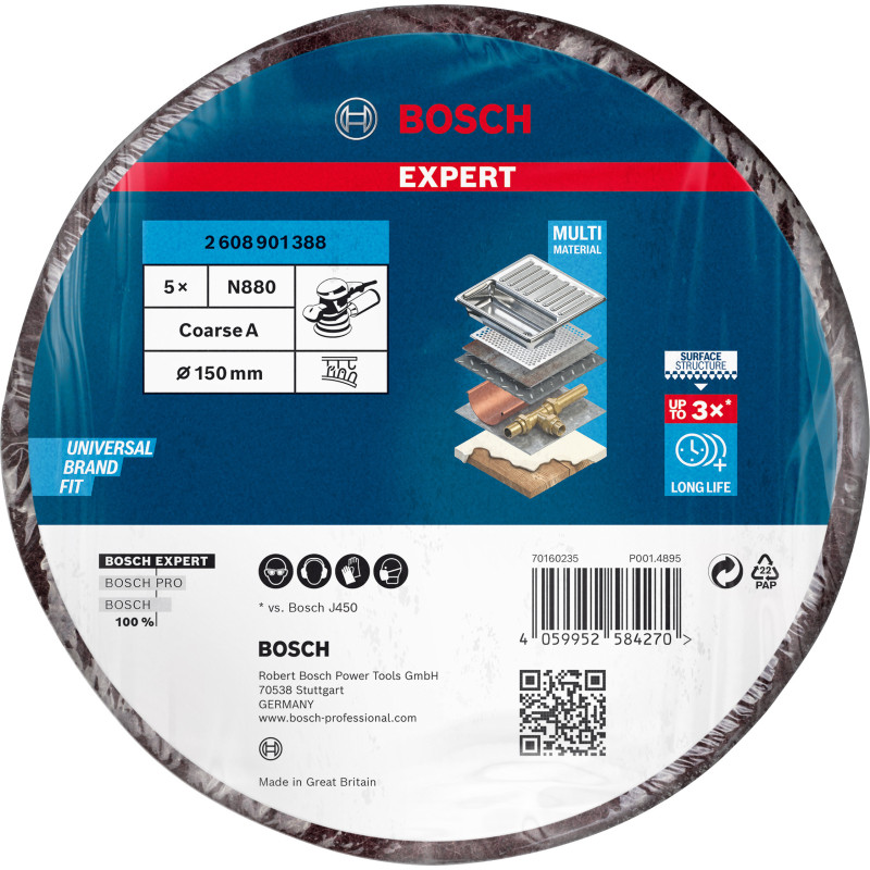 Disque En Non-Tissé Expert N880 Pour Ponceuses Excentriques 150 mm, Gros