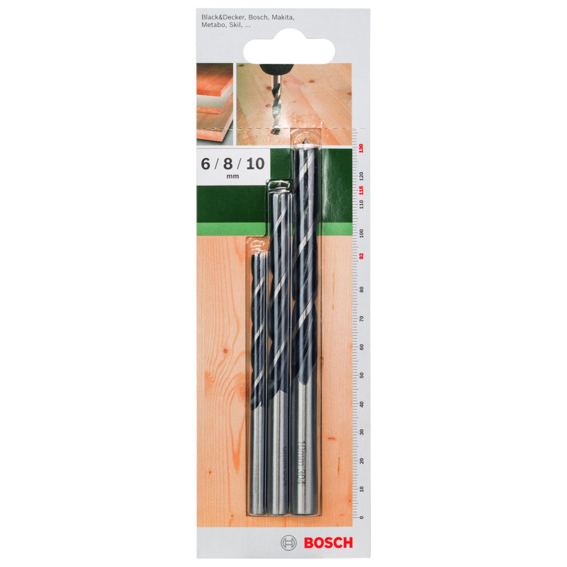 Set De 3 Mèches À Bois 6,0 8,0 10,0 mm