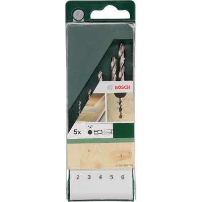 Set De 5 Mèches À Bois À Queue Six Pans 2,0 3,0 4,0 5,0 6,0 mm