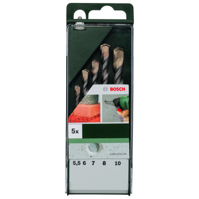 Set De 5 Forets À Béton 5,5 X 85 6,0 X 100 7,0 X 100 8,0 X 120 10,0 X 120