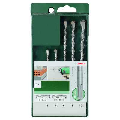 Set De 5 Forets Pour Perforateur SDS Plus 5,0X110 6,0X110 6,0X160 8,0X160 10,0X1