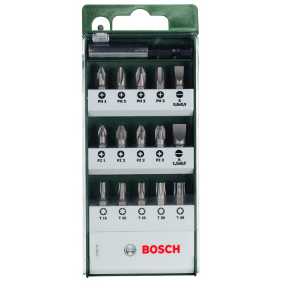 Set Mixte De 16 Embouts De Vissage Courts Standard (Plat, Ph, Pz, T) Uh 54 S0,8X