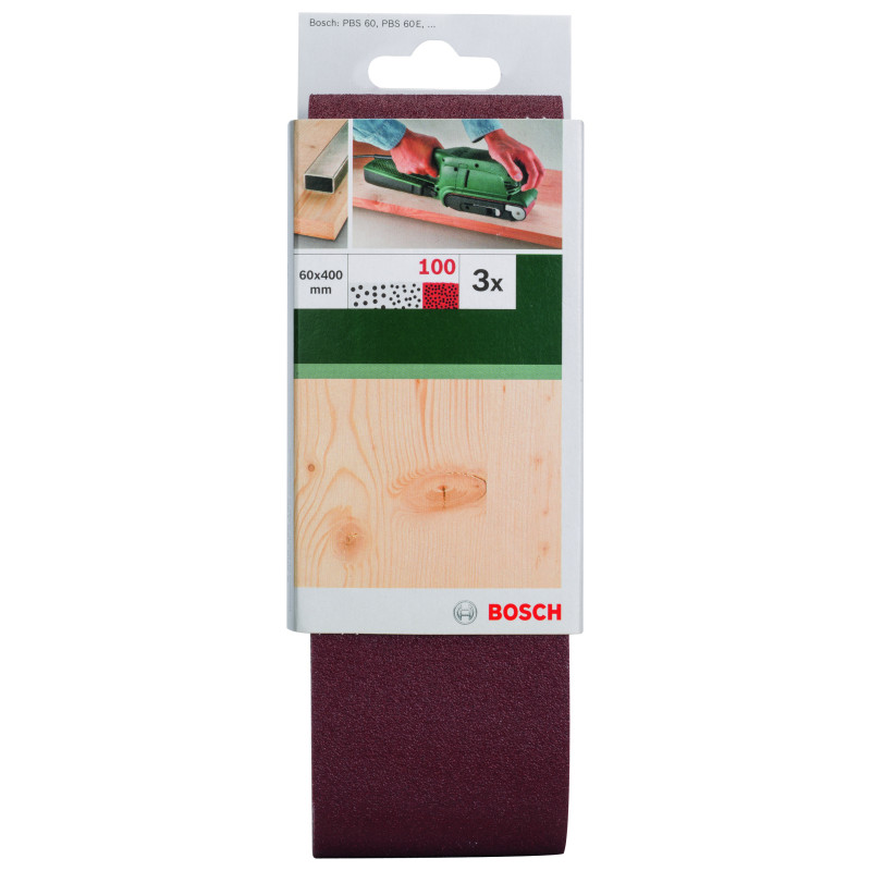 Bandes Abrasives Pour Ponceuses À Bande, Qualité Rouge, Set De 3 Pièces G 100