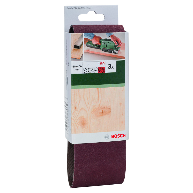 Bandes Abrasives Pour Ponceuses À Bande, Qualité Rouge, Set De 3 Pièces G 150