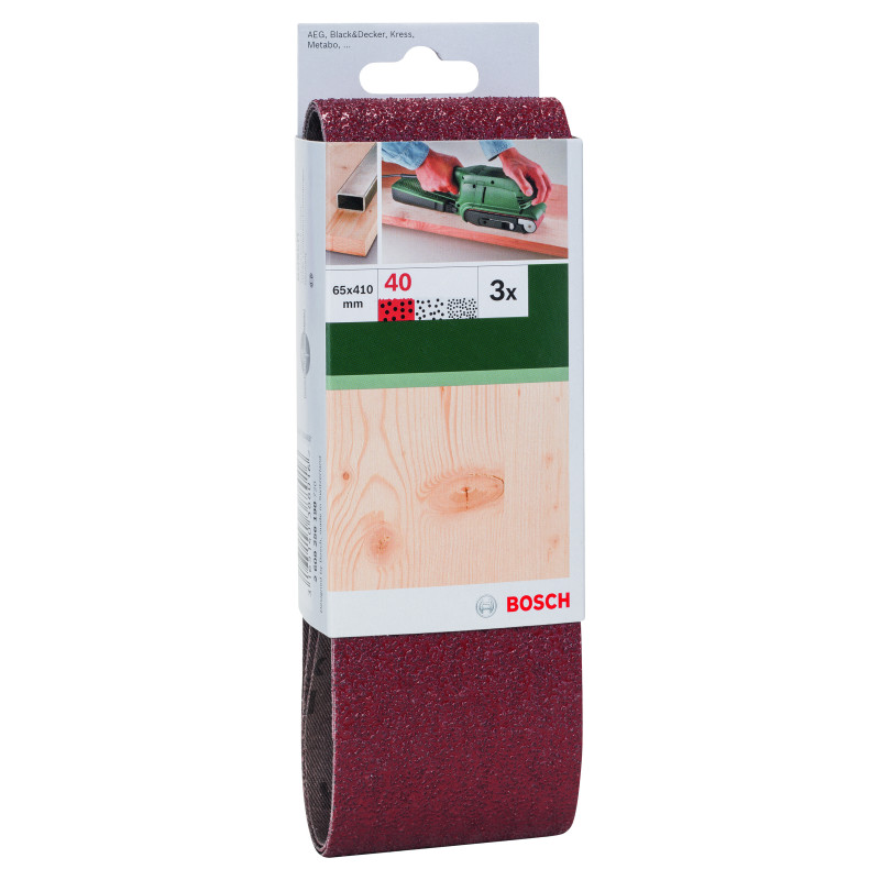 Bandes Abrasives Pour Ponceuses À Bande, Qualité Rouge, Set De 3 Pièces G 40