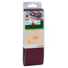 Set De 3 Bandes Abrasives Pour Ponceuses À Bande, Qualité Rouge G 80