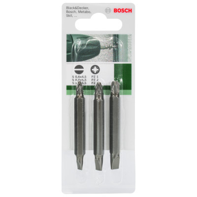 Set De 3 Embouts De Vissage Doubles Pour Vis Cruciformes Pozidriv Et Vis À Fente