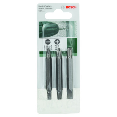 Set De 3 Embouts De Vissage Doubles Pour Vis Cruciformes Philipps Et Vis À Fente