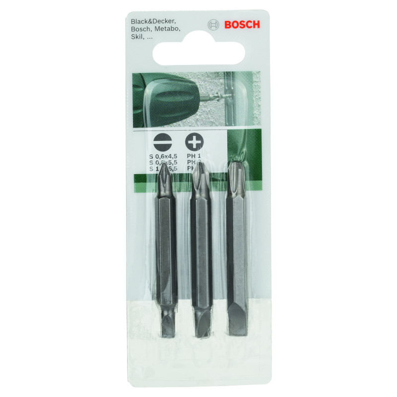 Set De 3 Embouts De Vissage Doubles Pour Vis Cruciformes Philipps Et Vis À Fente