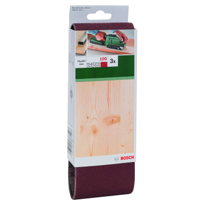 Set De 3 Bandes Abrasives Pour Ponceuses À Bande, Qualité Rouge G 100