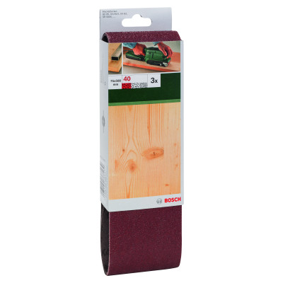 Set De 3 Bandes Abrasives Pour Ponceuses À Bande, Qualité Rouge G 40