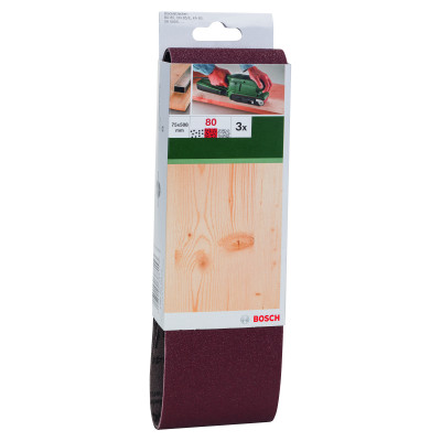 Bandes Abrasives Pour Ponceuses À Bande, Qualité Rouge, Set De 3 Pièces G 80