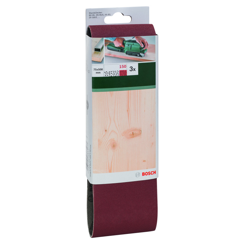 Bandes Abrasives Pour Ponceuses À Bande, Qualité Rouge, Set De 3 Pièces G 150