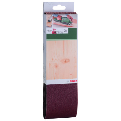 Set De 3 Bandes Abrasives Pour Ponceuses À Bande, Qualité Rouge G 60
