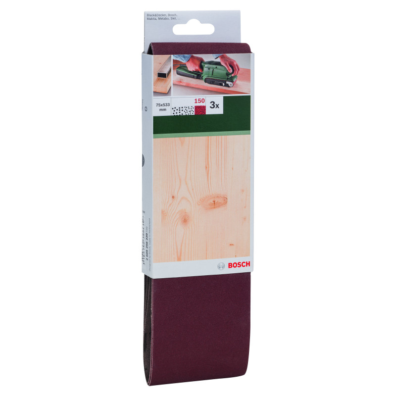 Bandes Abrasives Pour Ponceuses À Bande, Qualité Rouge, Set De 3 Pièces G 150