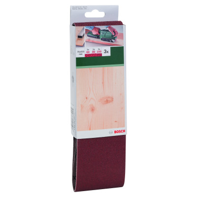 Bandes Abrasives Pour Ponceuses À Bande, Qualité Rouge, Set De 3 Pièces G 60,