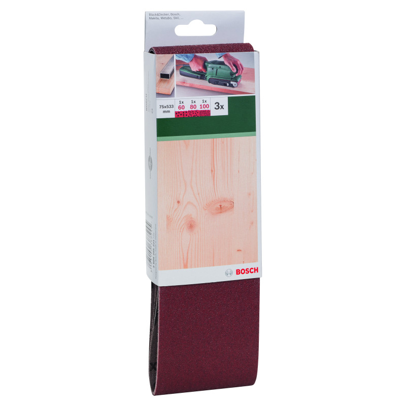 Bandes Abrasives Pour Ponceuses À Bande, Qualité Rouge, Set De 3 Pièces G 60,