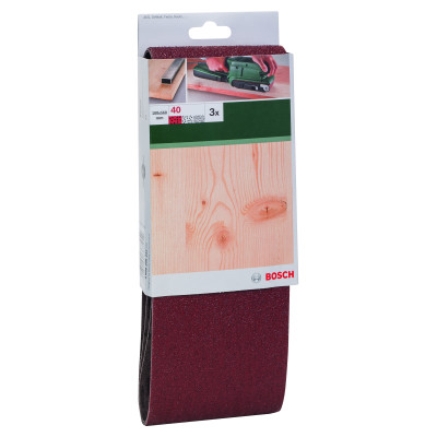 Set De 3 Bandes Abrasives Pour Ponceuses À Bande, Qualité Rouge G 40